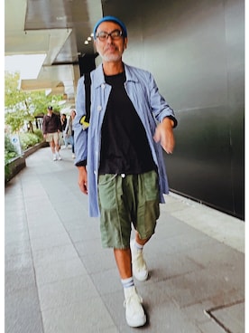 「アイテム（ステンカラーコート）」を使った、YosaKuginoさん（メンズ・176cm）の秋コーディネート