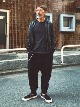 「アイテム（スウェットパンツ）」を使った、YosaKuginoさん（メンズ・176cm）の秋コーディネート
