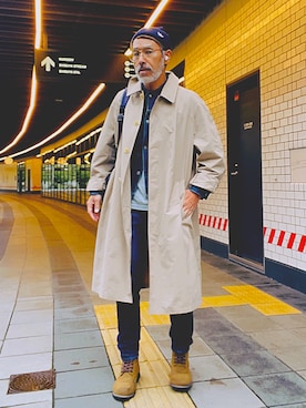 「アイテム（ニットキャップ/ビーニー）」を使った、YosaKuginoさん（メンズ・176cm）の秋コーディネート