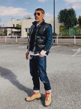 「アイテム（シューズ）」を使った、YosaKuginoさん（メンズ・176cm）の冬コーディネート