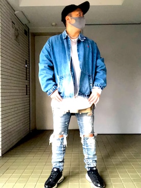 R・Tさんの「【mnml】M1 Splash Stretch Denim」を使ったコーディネート