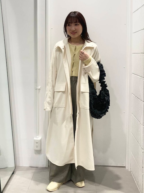 KBF レイヤード フーディ コート アイボリー シアー スプリングコート 新品 KBF レイヤード フーディ コート アイボリー シアー スプリング