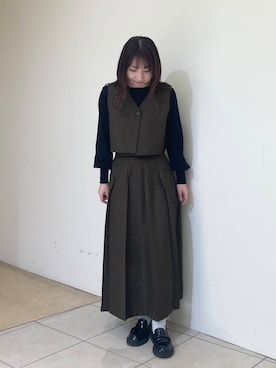 「KBF（ケイビーエフ）のベストセパレートワンピース（ワンピース）」を使った、はやたさん（レディース・158cm）の冬コーディネート