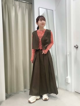 「KBF（ケイビーエフ）のベストセパレートワンピース（ワンピース）」を使った、はやたさん（レディース・158cm）の秋コーディネート
