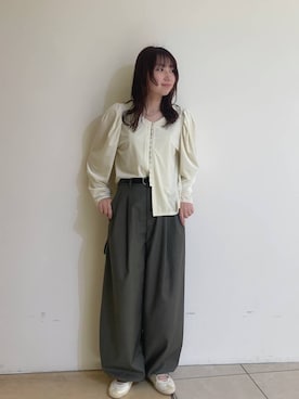 「KBF（ケイビーエフ）のアイテム（スラックス）」を使った、はやたさん（レディース・158cm）の冬コーディネート