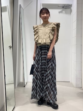 「チェックワンピース」｜はやたさん（レディース・158cm）の春コーディネート