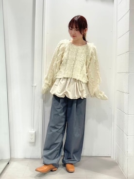 「KBF（ケイビーエフ）のアイテム（スラックス）」を使った、はやたさん（レディース・158cm）の冬コーディネート