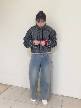 「アイテム（その他アウター、ブラック系）」を使った、はやたさん（レディース・158cm）の秋コーディネート