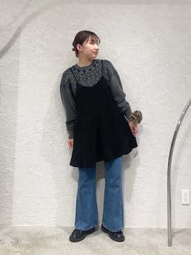 「アイテム（シュシュ）」を使った、はやたさん（レディース・158cm）の冬コーディネート