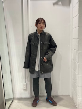 「KBF（ケイビーエフ）のウォッシュドサファリジャケット（その他アウター）」を使った、はやたさん（レディース・158cm）の冬コーディネート