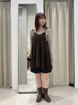 「KBF（ケイビーエフ）のシンプルショートパンツ（その他パンツ）」を使った、はやたさん（レディース・158cm）の秋コーディネート