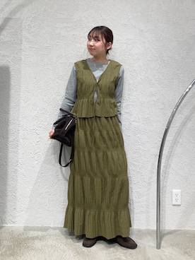 「KBF（ケイビーエフ）のアイテム（セットアップ）」を使った、はやたさん（レディース・158cm）の冬コーディネート