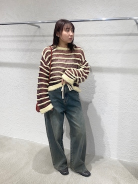 「KBF（ケイビーエフ）のアイテム（デニムパンツ）」を使った、はやたさん（レディース・158cm）の秋コーディネート