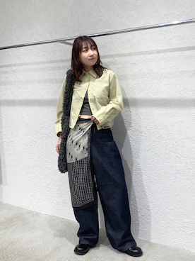 「アイテム（バンダナ/スカーフ、ブラウン系）」を使った、はやたさん（レディース・158cm）の秋コーディネート