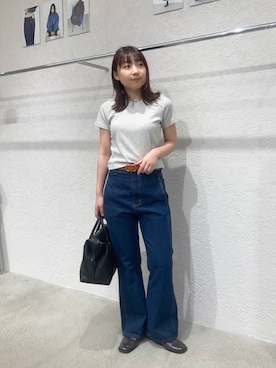 「アイテム（ボストンバッグ）」を使った、はやたさん（レディース・158cm）の夏コーディネート