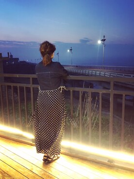 「Abercrombie&Fitch（アバークロンビーアンドフィッチ）のアイテム（デニムジャケット）」を使った、Maggie-xmjさん（レディース・163cm）の秋コーディネート