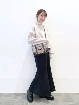 「マーブル柄」｜𝘵 𝘰 𝘺 𝘰 .さん（レディース・160cm）の冬コーディネート