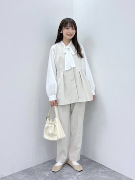 「アイテム（ベスト）」を使った、𝘵 𝘰 𝘺 𝘰 .さん（レディース・160cm・30代）の秋コーディネート