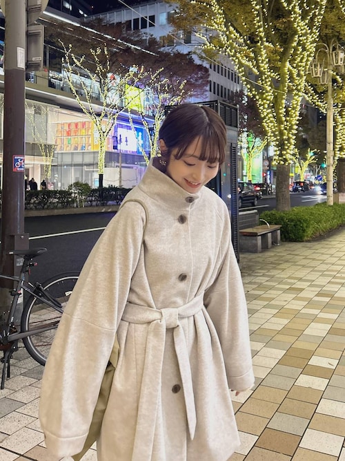 ローリーズファーム　ウールライクミドルコート セール】ウールライクヘリンボーンミドルコート（その他アウター