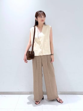「アイテム（チョーカー）」を使った、𝘵 𝘰 𝘺 𝘰 .さん（レディース・160cm）の夏コーディネート