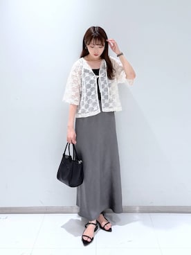 「アイテム（カーディガン/ボレロ）」を使った、𝘵 𝘰 𝘺 𝘰 .さん（レディース・160cm）の夏コーディネート