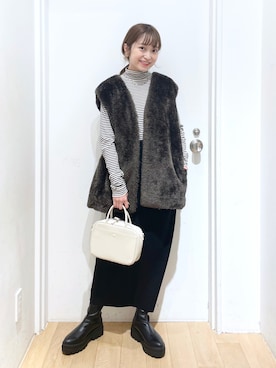 「ローリーズファーム(LOWRYS FARM)」｜「アイテム（その他アウター）」を使った、𝘵 𝘰 𝘺 𝘰 .さん（レディース・160cm）の秋コーディネート