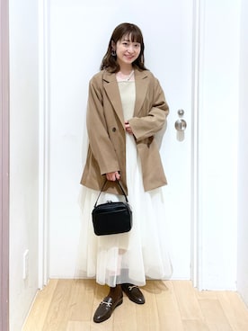 「ローリーズファーム(LOWRYS FARM)」｜「アイテム（ジャケット/アウター）」を使った、𝘵 𝘰 𝘺 𝘰 .さん（レディース・160cm）の春コーディネート