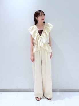 「フェミニン」｜「アイテム（オールインワン・サロペット）」を使った、𝘵 𝘰 𝘺 𝘰 .さん（レディース・160cm）の夏コーディネート