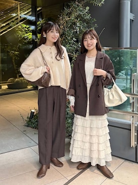 「アイテム（テーラードジャケット）」を使った、𝘵 𝘰 𝘺 𝘰 .さん（レディース・160cm）の秋コーディネート