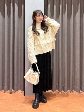 「アイテム（ポロシャツ）」を使った、𝘵 𝘰 𝘺 𝘰 .さん（レディース・160cm）の冬コーディネート