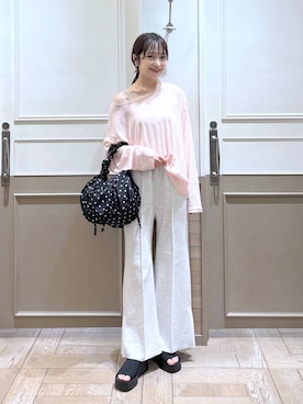 「アイテム（バレッタ/ヘアクリップ）」を使った、𝘵 𝘰 𝘺 𝘰 .さん（レディース・160cm）の夏コーディネート