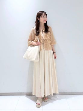 「LOWRYS FARM（ローリーズファーム）のスタイルＵＰクロスカップキャミ　100757（Tシャツ/カットソー）」を使った、𝘵 𝘰 𝘺 𝘰 .さん（レディース・160cm・30代）の夏コーディネート