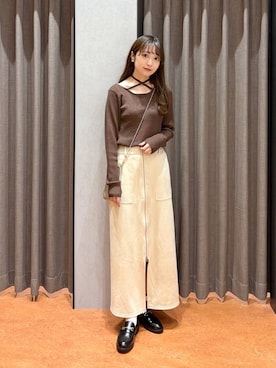 「アイテム（ローファー）」を使った、𝘵 𝘰 𝘺 𝘰 .さん（レディース・160cm・30代）の秋コーディネート