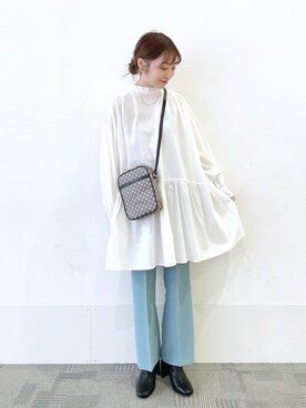 11mabuページ ギャザーチュニックブラウス 262938を使った人気ファッション