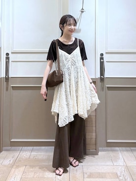「アイテム（バレッタ/ヘアクリップ）」を使った、𝘵 𝘰 𝘺 𝘰 .さん（レディース・160cm）の夏コーディネート