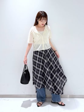 「アイテム（チョーカー）」を使った、𝘵 𝘰 𝘺 𝘰 .さん（レディース・160cm）の夏コーディネート