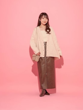 「アイテム（タンクトップ）」を使った、𝘵 𝘰 𝘺 𝘰 .さん（レディース・160cm・30代）の冬コーディネート