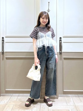 「アイテム（その他トップス）」を使った、𝘵 𝘰 𝘺 𝘰 .さん（レディース・160cm）の春コーディネート