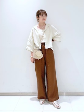 リラックスイージーパンツ 189549を使った人気ファッション