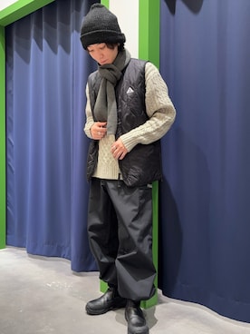 「CIAOPANIC TYPY（チャオパニックティピー）のアイテム（帽子）」を使った、山本瞳夏沙さん（メンズ・165cm）の冬コーディネート