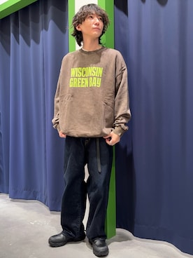 「CIAOPANIC TYPY（チャオパニックティピー）のアイテム（スウェット）」を使った、山本瞳夏沙さん（メンズ・165cm）の冬コーディネート