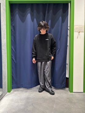 「CIAOPANIC TYPY（チャオパニックティピー）のアイテム（スウェット）」を使った、山本瞳夏沙さん（メンズ・165cm）の春コーディネート