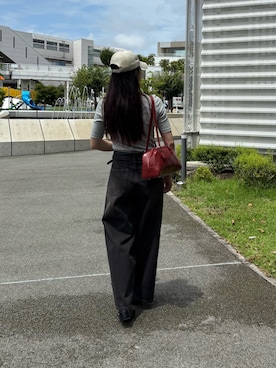 「アイテム（ボストンバッグ）」を使った、shionさん（レディース・168cm）の夏コーディネート