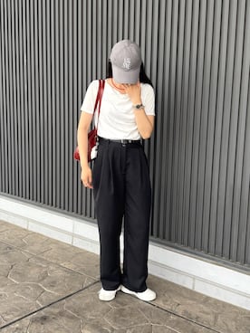 「アイテム（ボストンバッグ）」を使った、shionさん（レディース・168cm）の夏コーディネート