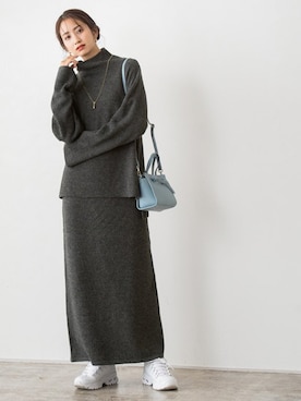 「カジュアルガーリー」｜「アイテム（セットアップ）」を使った、Pierrotスタッフ★大人に似合う高コスパ服をお届けさん（レディース・165cm）の秋コーディネート