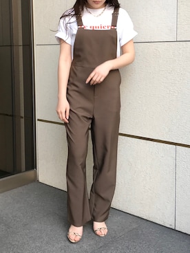 「Pierrot（ピエロ）のアイテム（サロペット/オーバーオール）」を使った、Pierrotスタッフ★大人に似合う高コスパ服をお届けさん（レディース・165cm）の春コーディネート