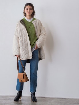 「Pierrot（ピエロ）のアイテム（その他アウター）」を使った、Pierrotスタッフ★大人に似合う高コスパ服をお届けさん（レディース・165cm）の秋コーディネート