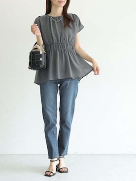 「シフォンブラウス」｜Pierrotスタッフ★大人に似合う高コスパ服をお届けさん（レディース・163cm）の夏コーディネート