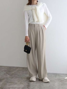 「Pierrot（ピエロ）のアイテム（その他パンツ）」を使った、Pierrotスタッフ★大人に似合う高コスパ服をお届けさん（レディース・163cm）の秋コーディネート