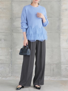 「Pierrot（ピエロ）のアイテム（その他パンツ）」を使った、Pierrotスタッフ★大人に似合う高コスパ服をお届けさん（レディース・167cm）の秋コーディネート